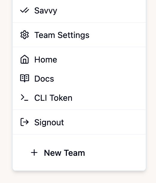 Team Settings for Savvy